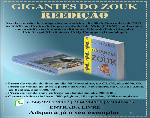 Livro gigantes do zouk é autografado no CIAM a 8 de Novembro